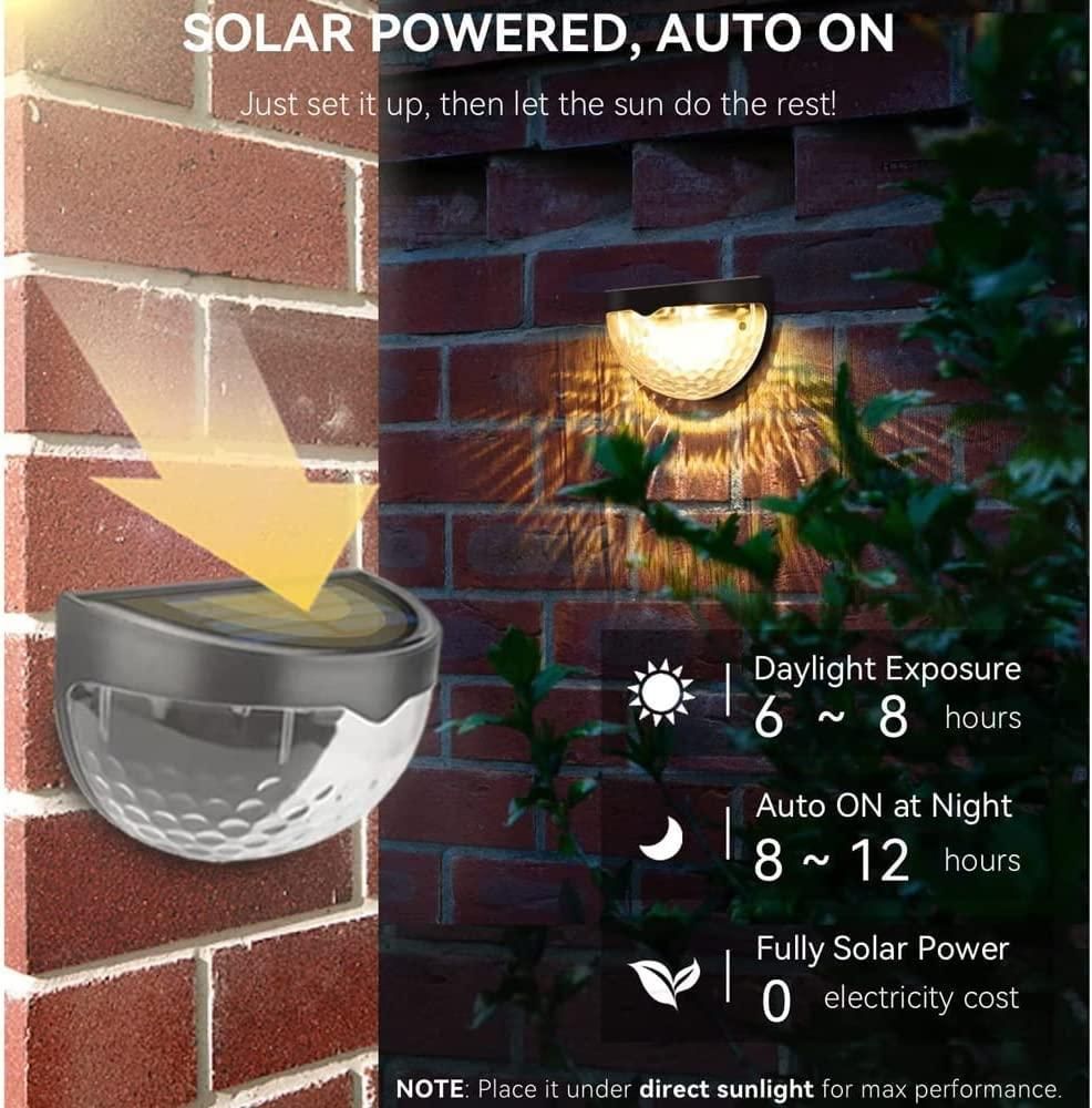 Outdoor solar fence lighting for garden