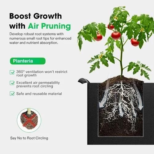 Geofabric Grow Bags for Plants – 12×12 Inch Eco-Friendly Pots (Pack of 3)