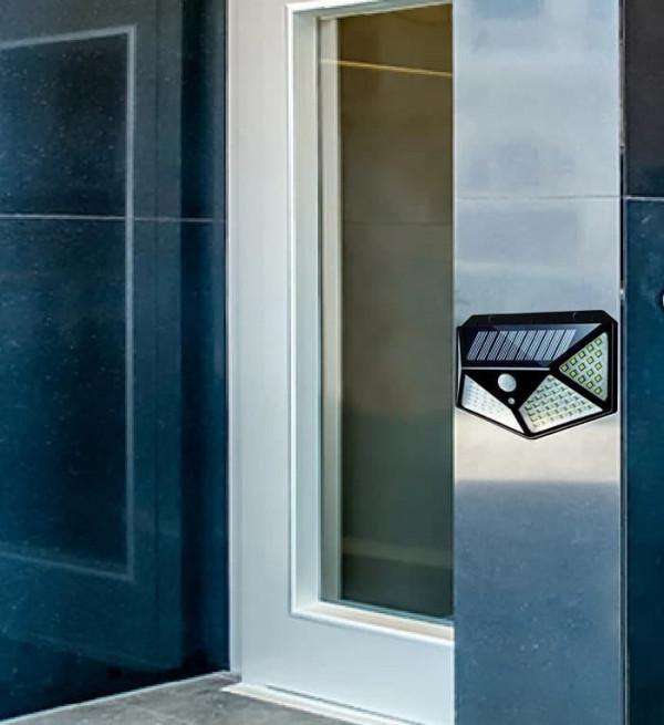 100 LED Solar Motion Sensor Light for Outdoor Security – Wireless Night Light (Pack of 1)