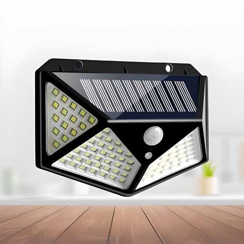 100 LED Solar Motion Sensor Light for Outdoor Security – Wireless Night Light (Pack of 1)